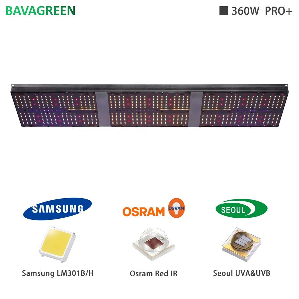 2022 Bavagreen Tech Adjust Spectrum Commercial Growing 360W LED Grow Light with extra uva uvb ir  For Indoor Plants Veg Flower