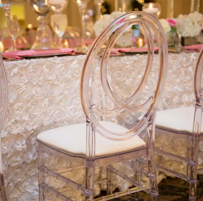 Outdoor Luxury Wedding Chair Hotel Event Banquet Crystal Plastic Wedding Acrylic Chair for Wholesale