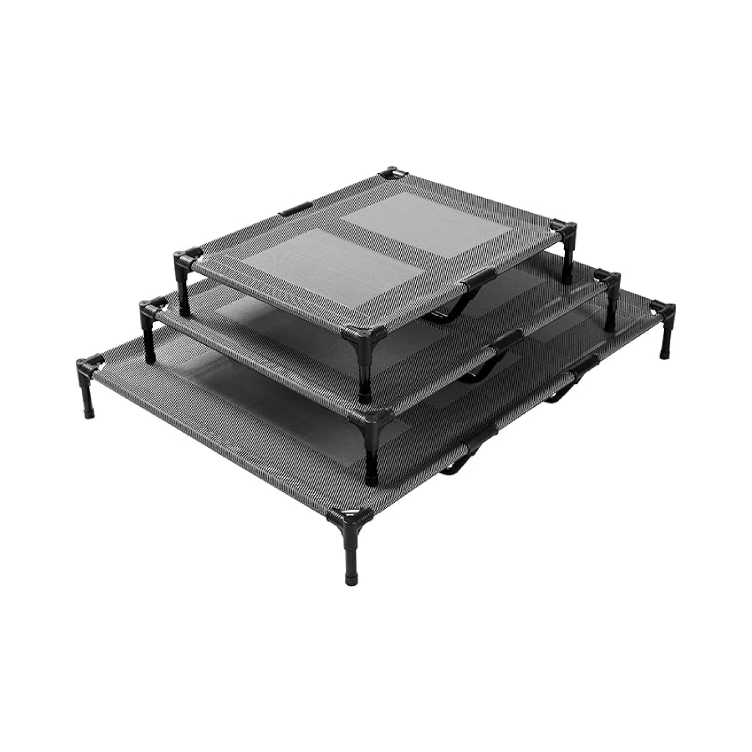 Luxury Fluffy Elevated Pet Bed Solid Print Organic Cooling Coffin with Foldable Polyester Targeted for Dogs
