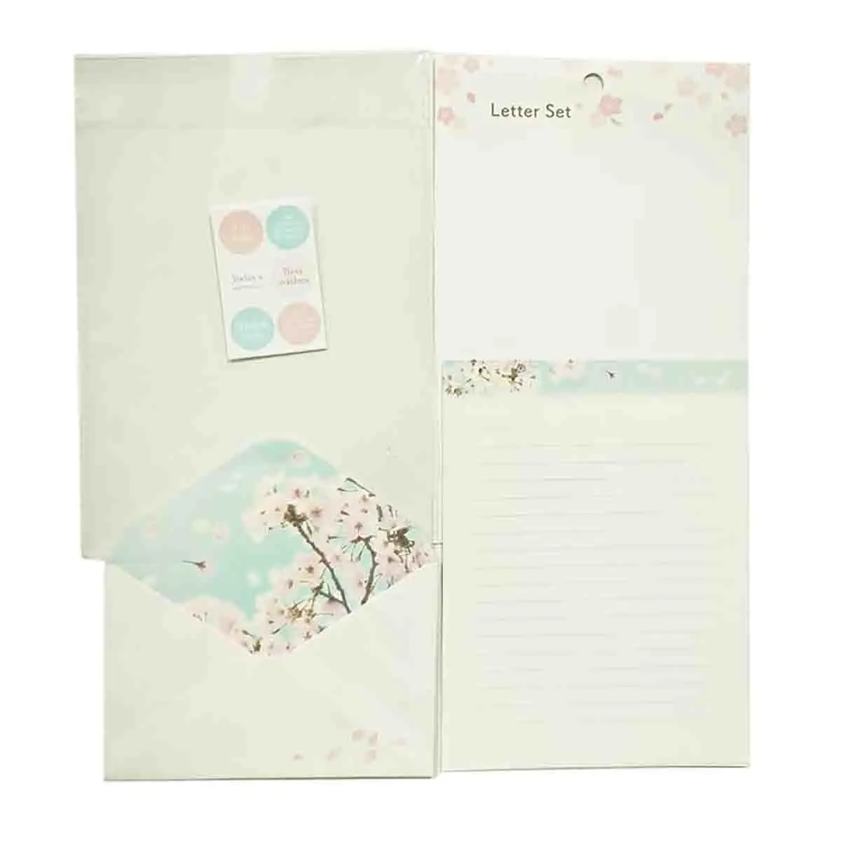 Customized Factory Cherry blossom theme  Letter Set With 6pcs Envelopes, 12pcs Envelope Paper and 1pc Sticker