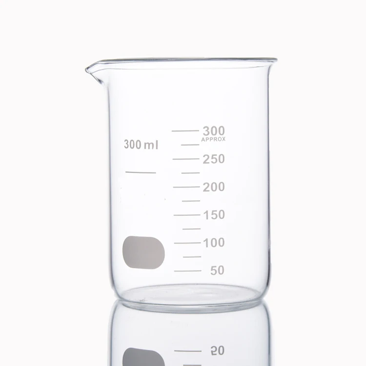 Borosilicate Glass Beaker Cups 10ml 250ml 500ml 1000ml 2000ml Low Form Glass Lab Beakers for Wholesale