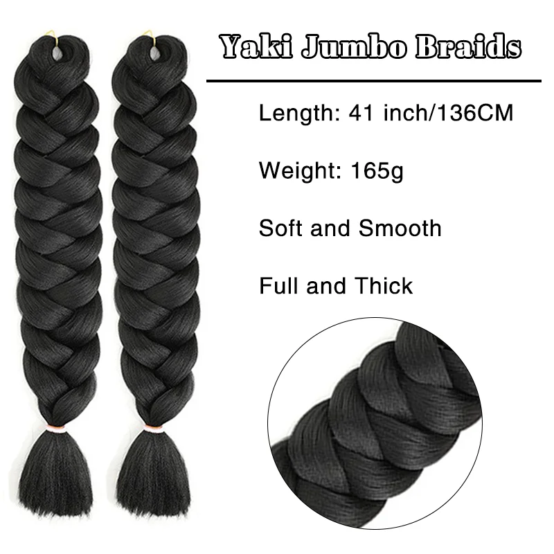 Wholesale Ultra Synthetic 82-inch 165g Jumbo Braids High Soft African Straight Pre-Stretched Braiding Hair Single Weft Style