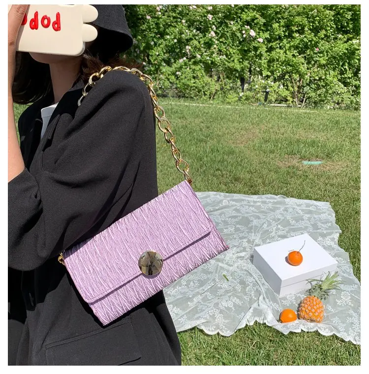  Pure Color Fashion Single Shoulder Temperament Suede Underarm Hand Bag 2021 Women