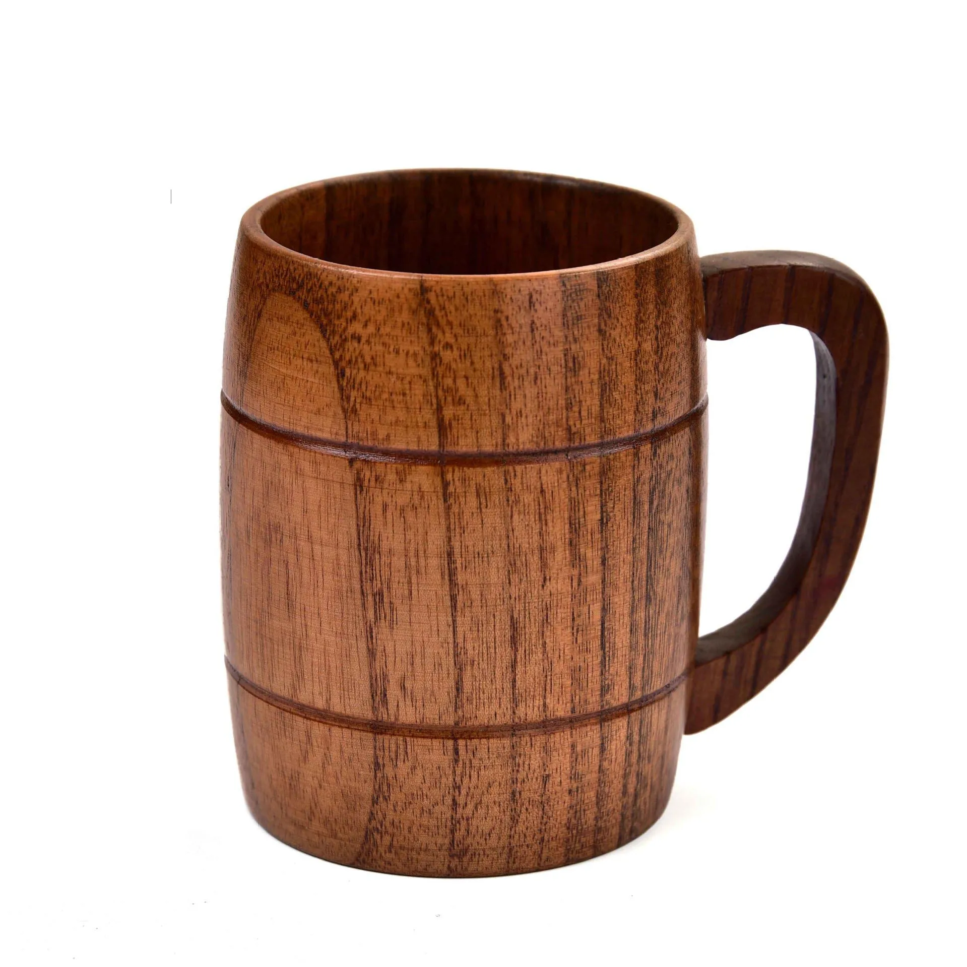 Wooden Beer Mug Water Cup Oak Wood Style Classic Antique High Quality for Bar Party and Home Use