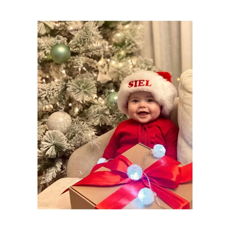 Wholesale Christmas Hat  Cap for baby kids adult high quality fur red and white plush EU origin land transportation