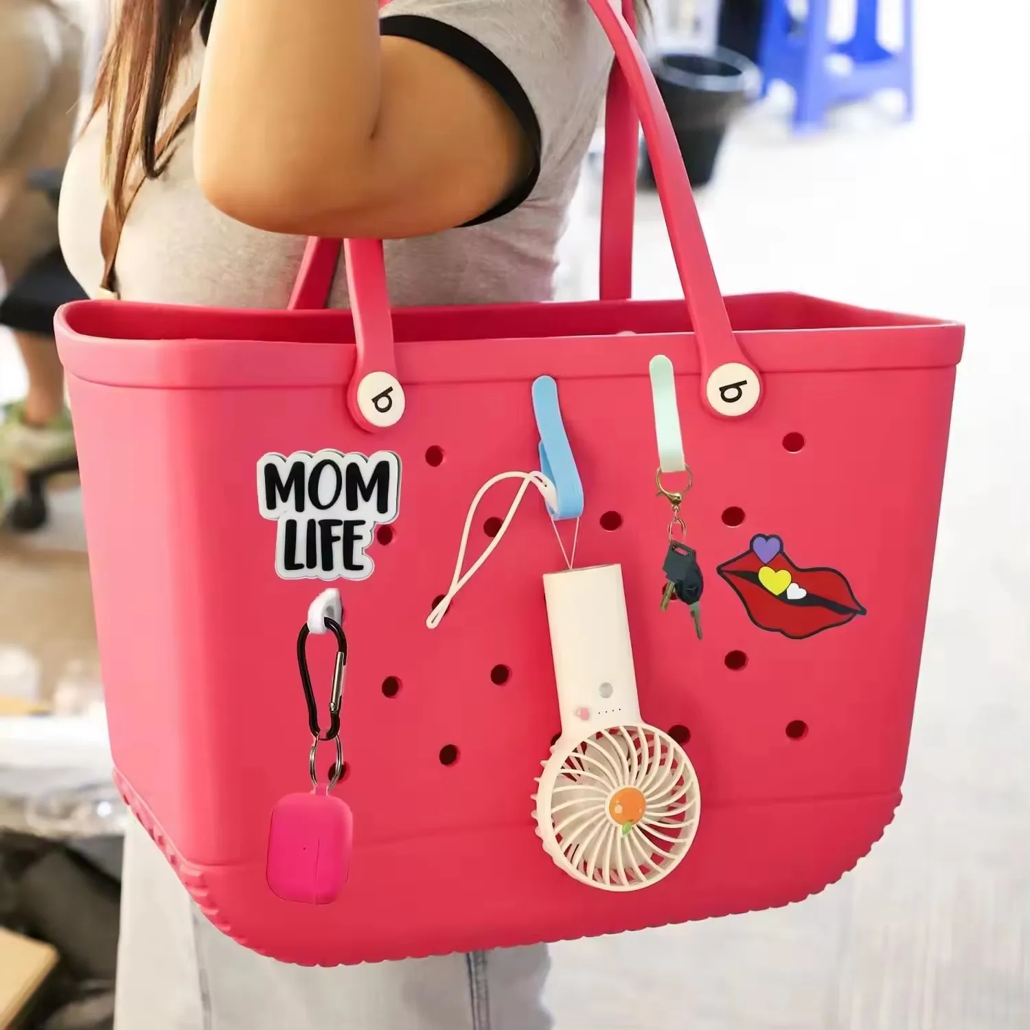 Latest styles Wholesale Designer Silicone Shoes Charm Backpack Handbags Tote Bogg Bag Charms Accessories
