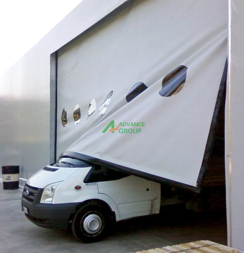 Windproof Self-repairable High Speed Door PVC Rolling Electric Zipper High Speed Doors with Clear Plastic Windows