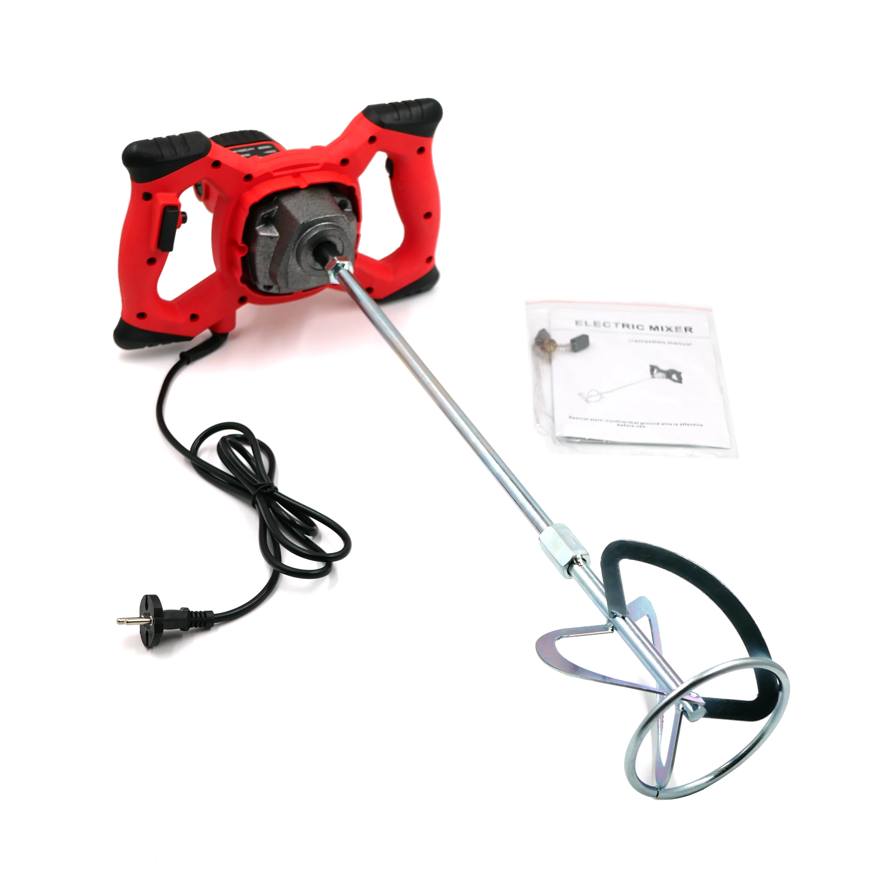 6 Speed Adjustment 220V 1600W Portable Mortar Concrete Mixer Drill with Rod for Mixing Grout Paint Mud Plaster