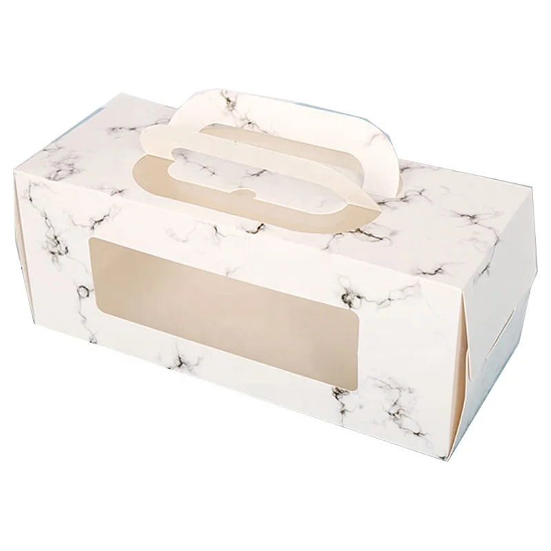 Colorful Printing Cake Boxes With Handle And Window Cheese Cake Box Pastry Box
