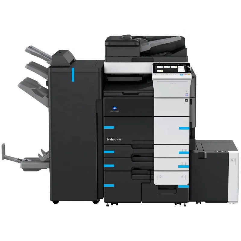 Используемый Konica Minolta bizhub 958 808 758 754 654 A3 высокоскоростной черно-белый лазерный копировальный аппарат принтер сканер все-в-одном