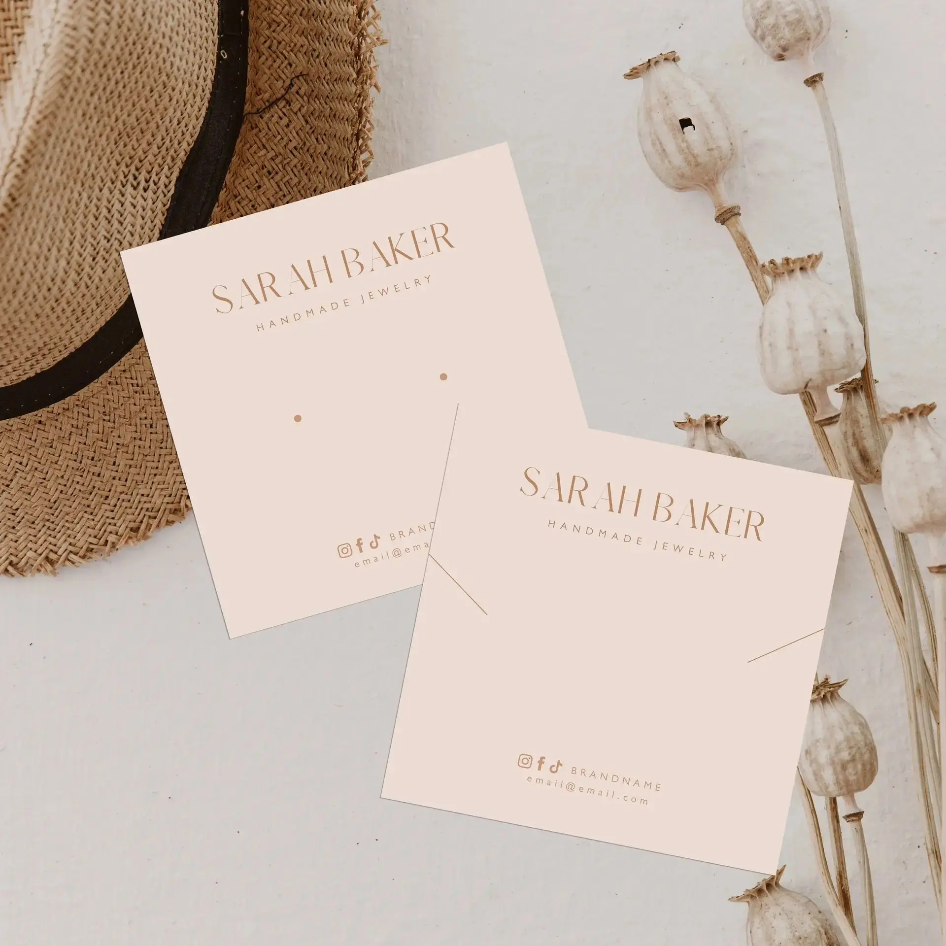 100pcs Custom Jewelry Packaging Card Personalized Jewelry Display Cards Necklace/ Earrings/ Bracelet Holder Card