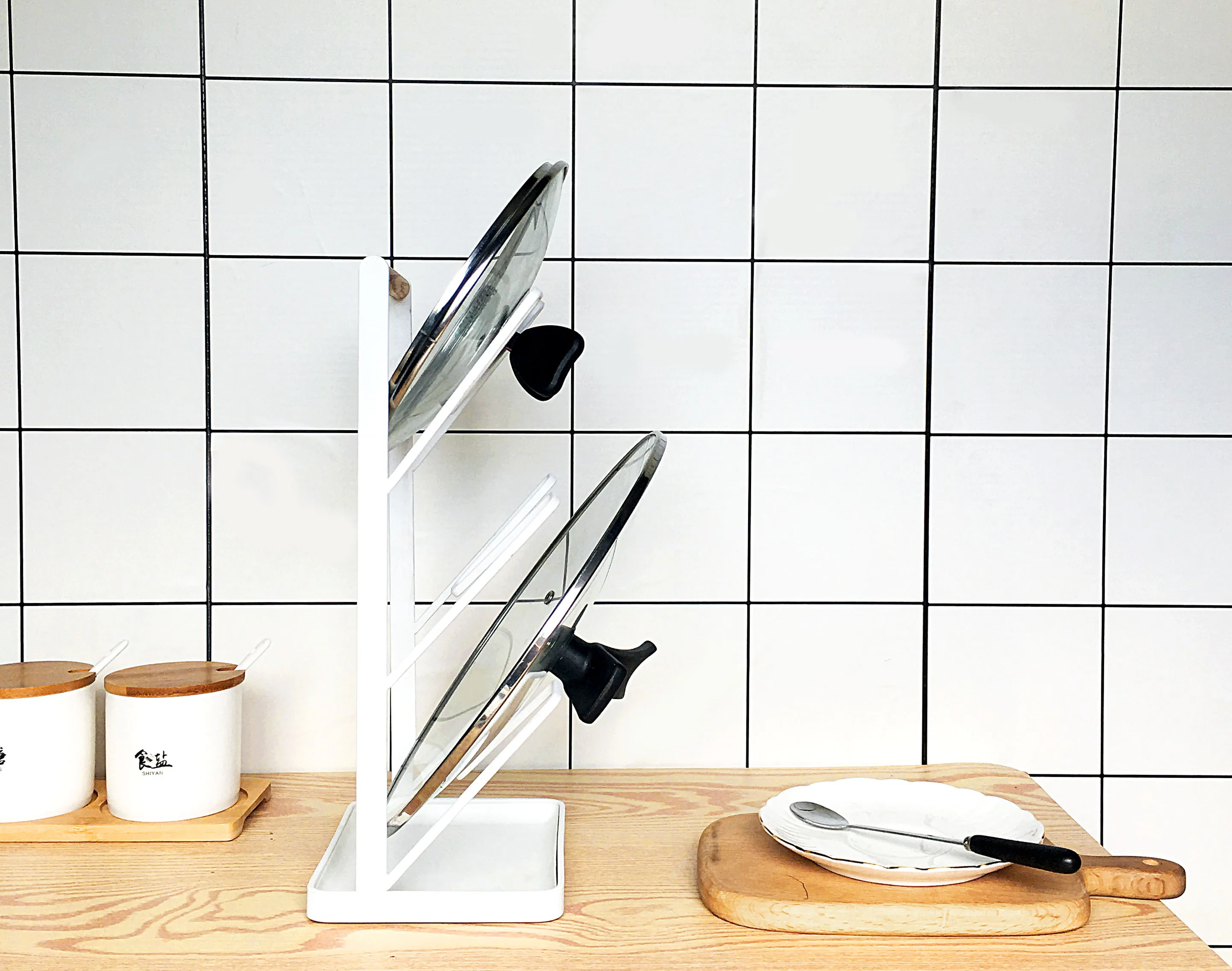 Scaffale portaoggetti da cucina con coperchio per pentole in acciaio originale Kusina