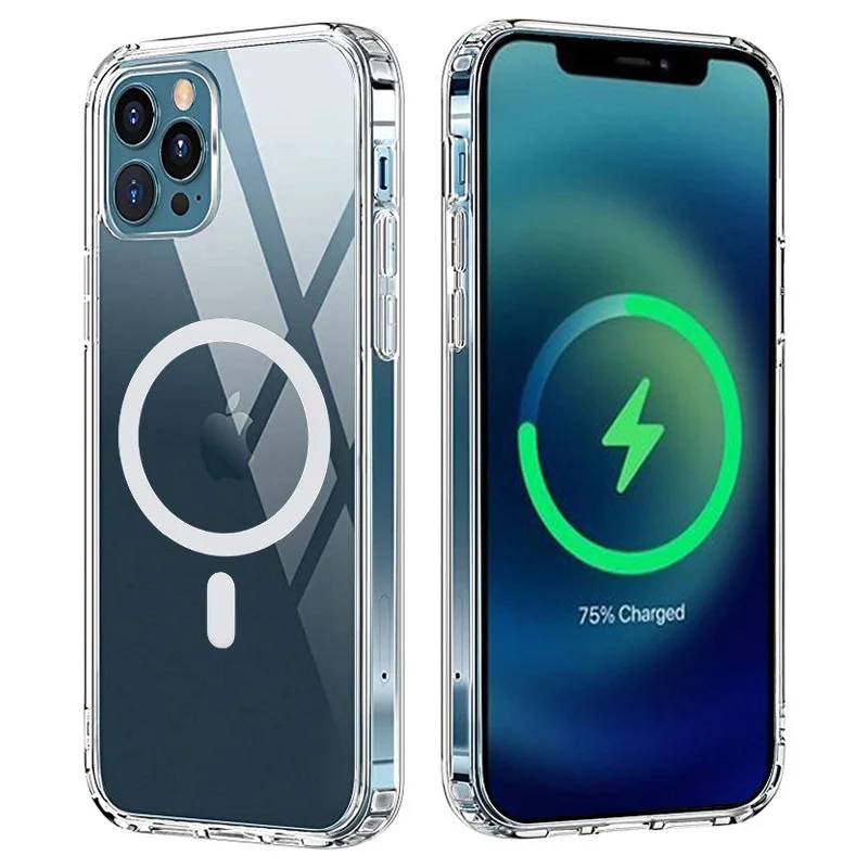  Прозрачный чехол из ТПУ и поликарбоната для сотового телефона магнитный iPhone 12/ 12 Pro/12 Pro Max