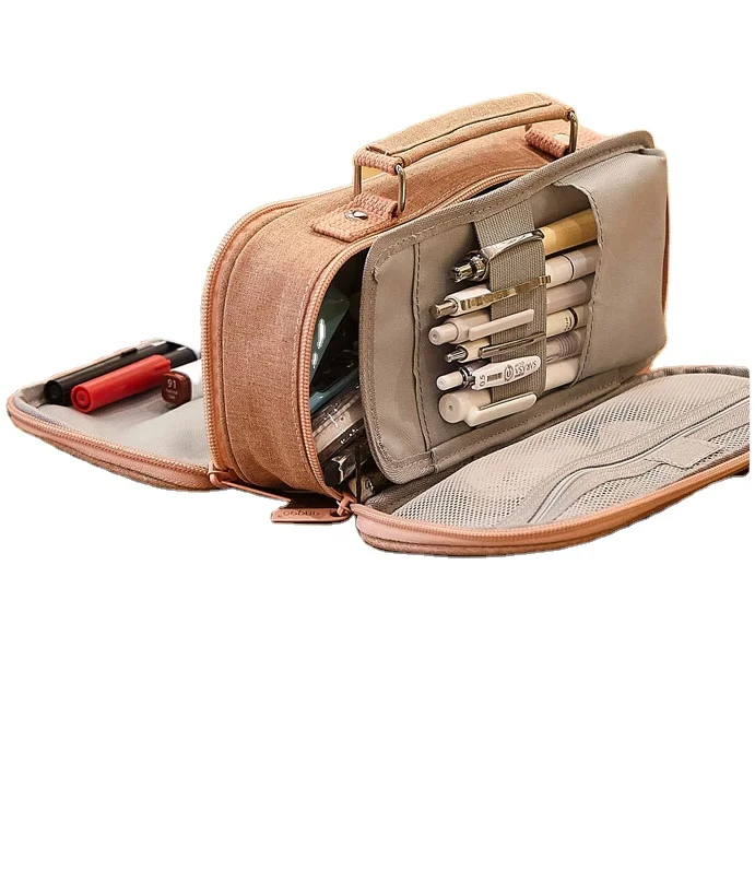 Multi-layer Zipper Pen Holder With Hand