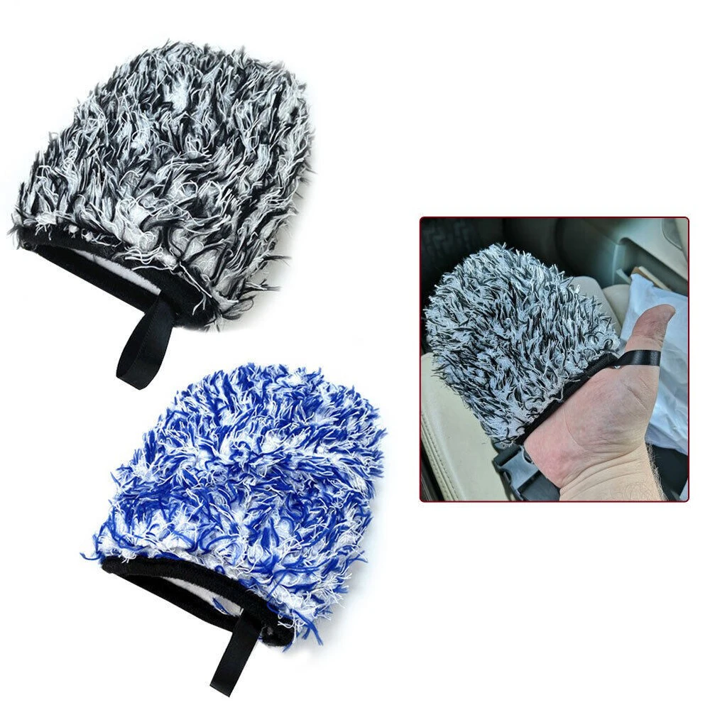 Long Fleece  Microfiber Car Wheel Mitt Glove, Snow Foam Wheel Mitt
