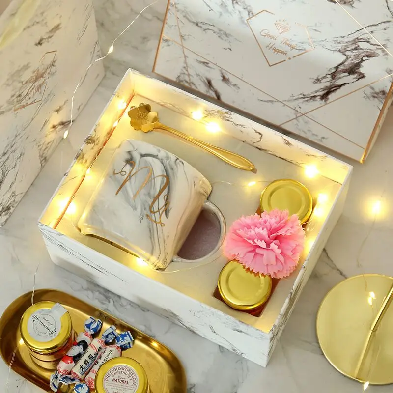 Marbling Gift Box for Cup Candy Packaging Box Paper Material Box Packaging