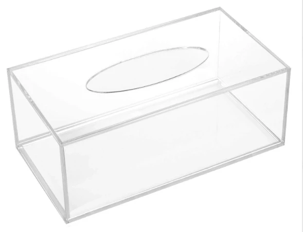 100% Hand Made Pure Acrylic Tissue Paper Box Luxury Waterproof Bathroom Accessories Set