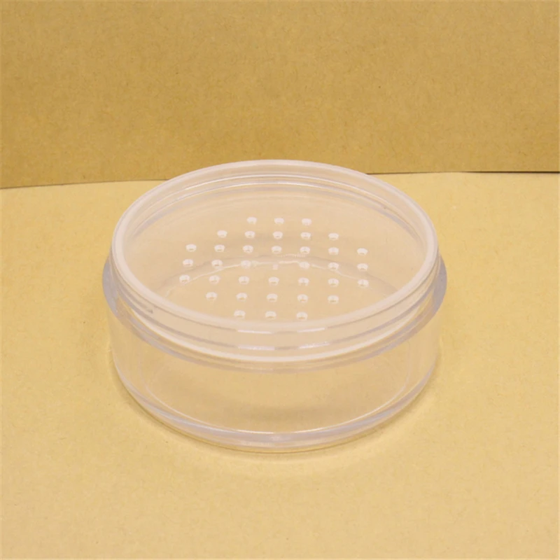3g 5g 10g 20g 30g empty plastic loose powder jar with sifter 10ml round nail glitter pot with black rim window blush container