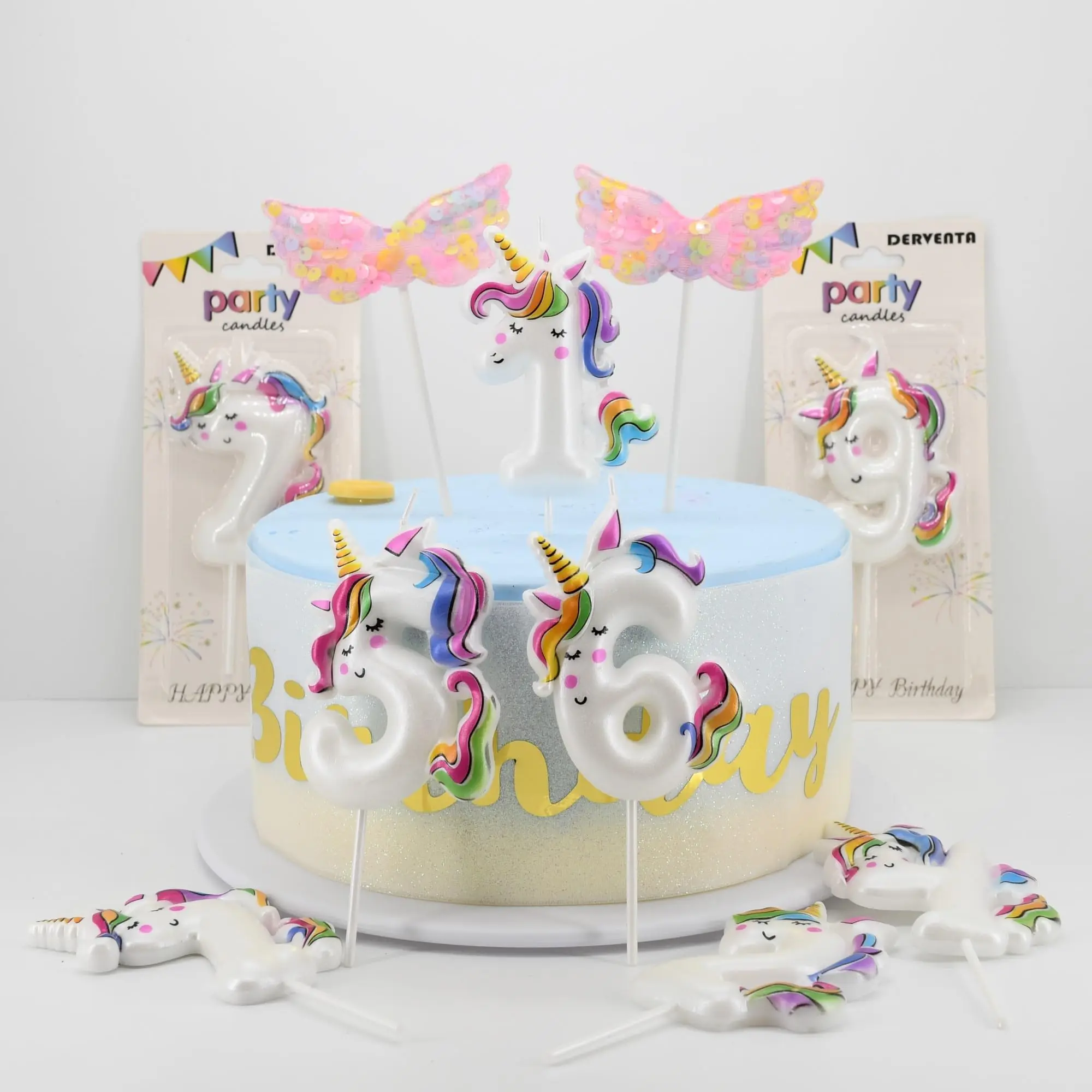 WANHUA custom number magic luxury food sweet unicorn birthday cake candle