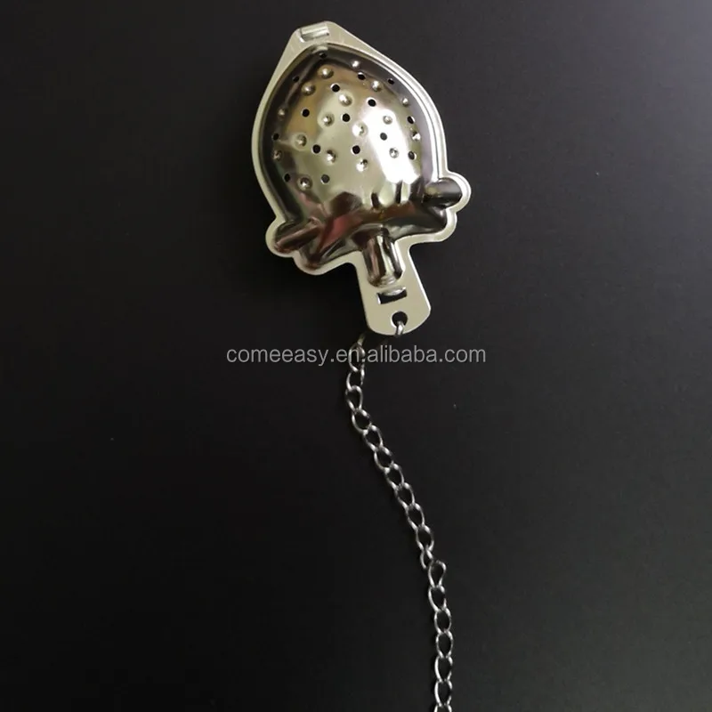 kitchen accessories  304 stainless steel gold plating strawberry shaped tea strainer