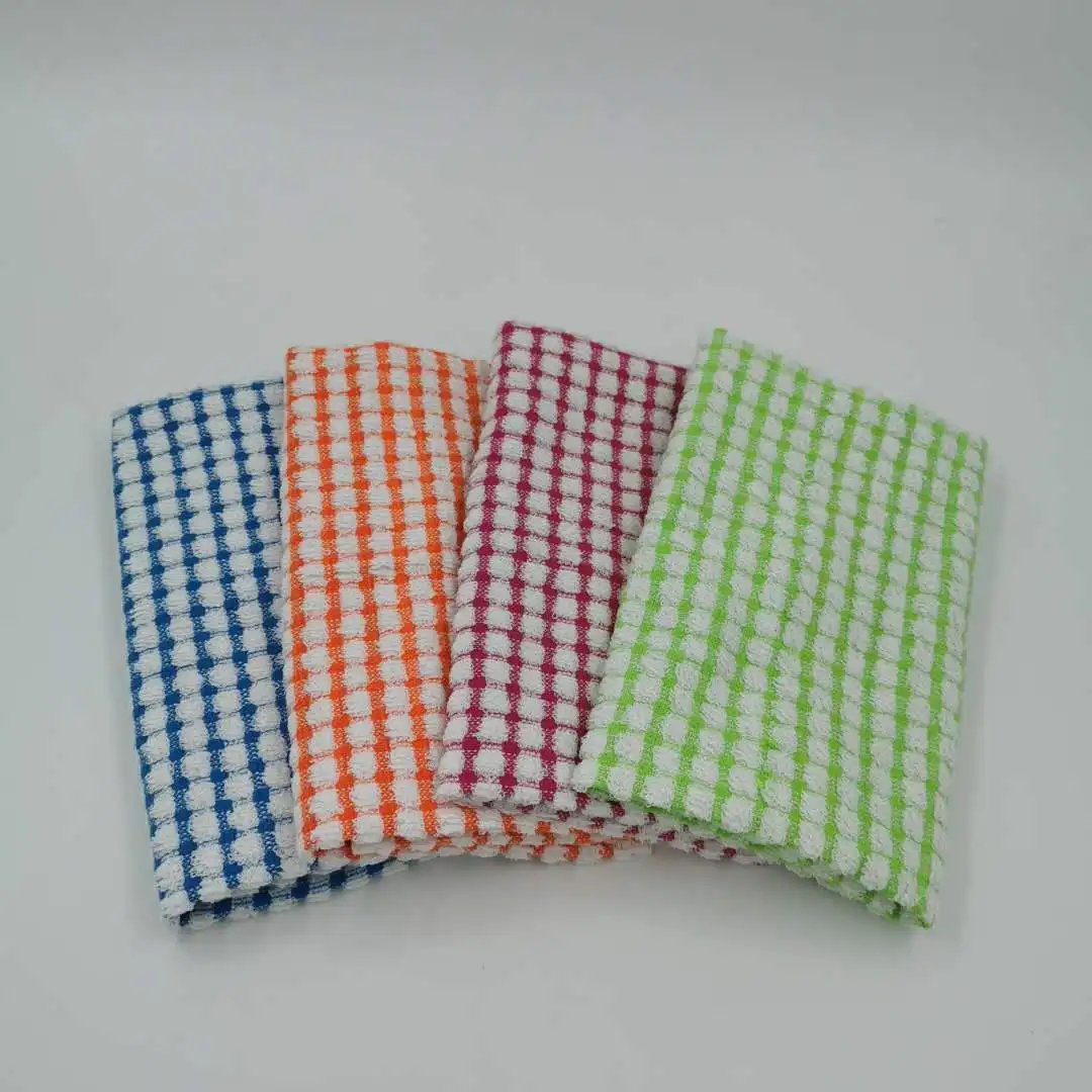 
Blue And White Checkered 100%Cotton Terry Cheap Bulk Kitchen and Tea Towel 