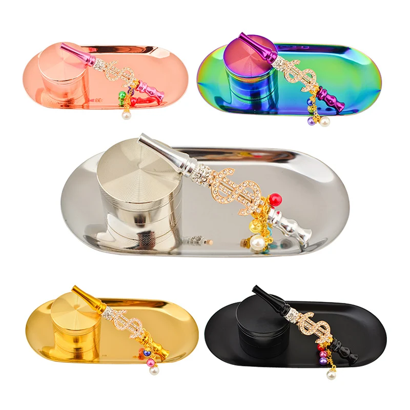 
Custom Metal Smoking Accessories set Raws Weed Grinder Rolling Tray magnetic lid 