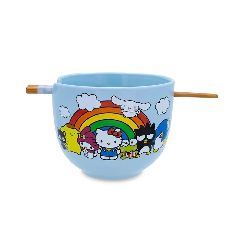 Small fresh cartoon pattern decal ceramic Lamian Noodles bowl tableware set Christmas gift for children