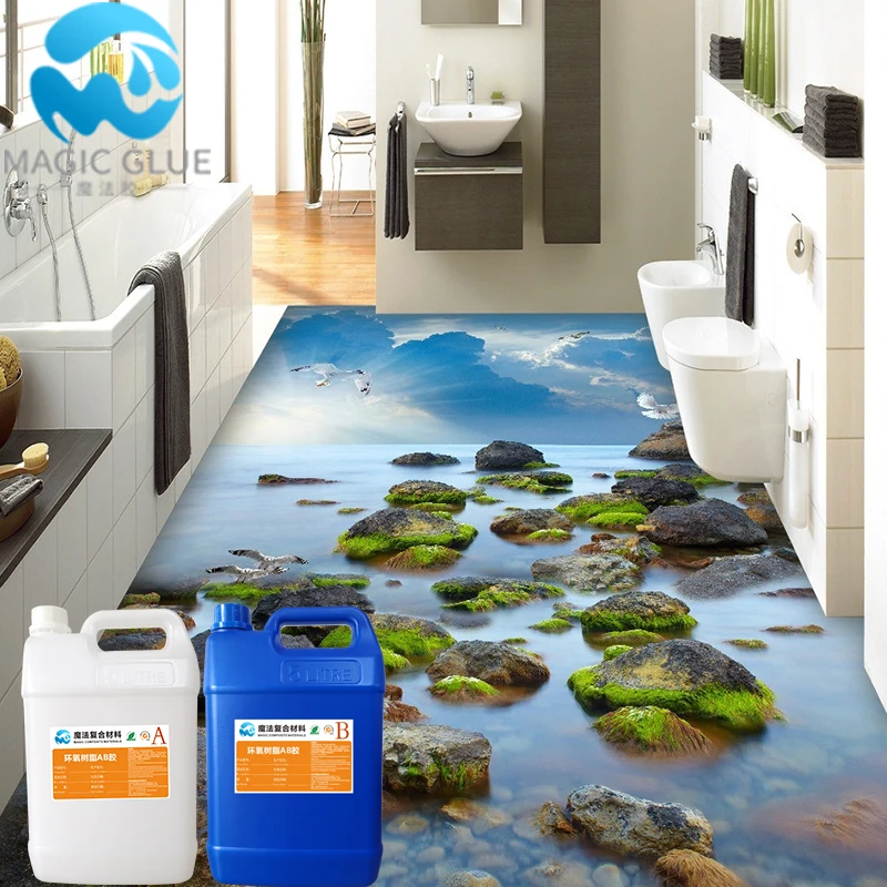 Quick drying 3d floor epoxy resin  for bathroom floor