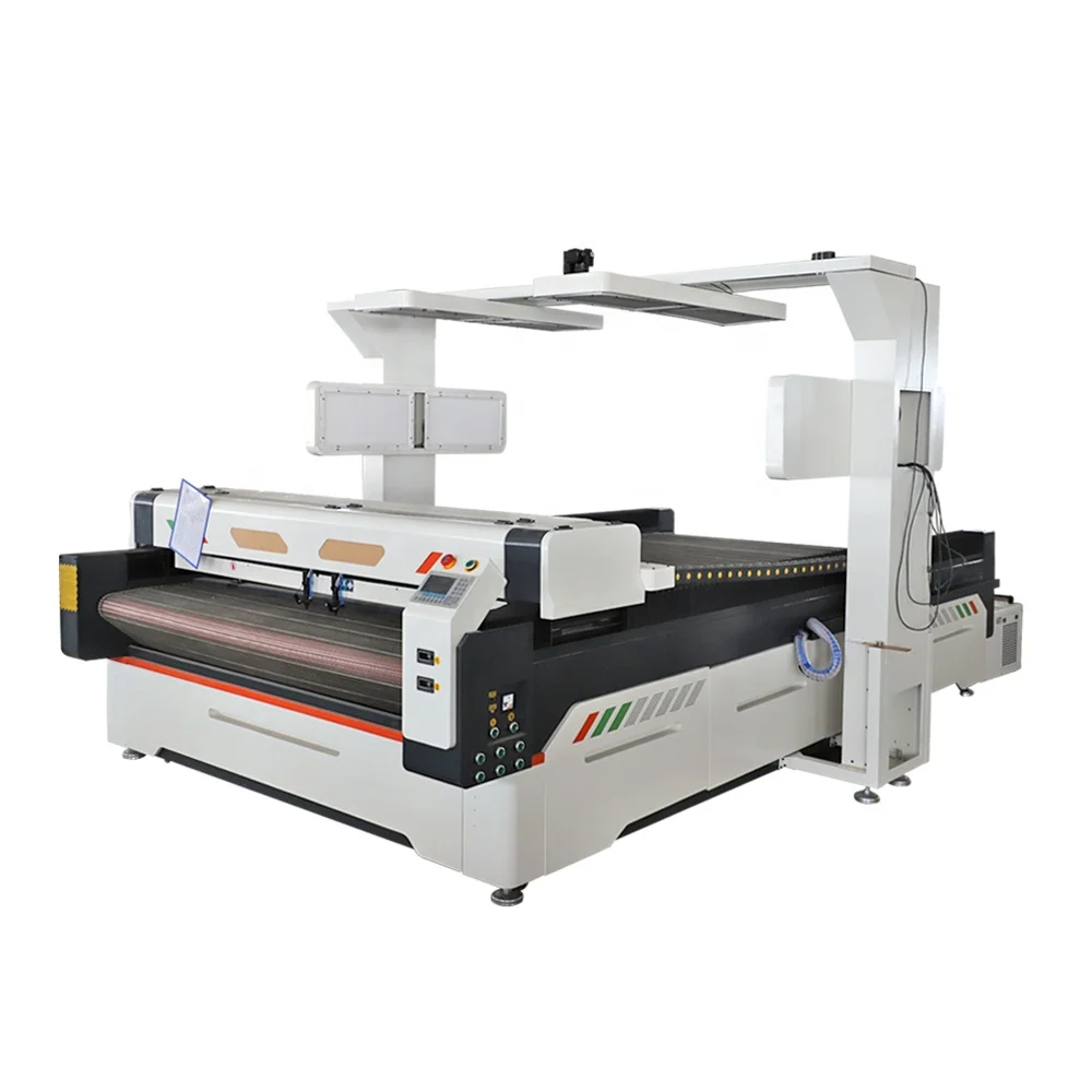 Big Camera scan contour vision co2 laser cutting machine for printed fabric cloth