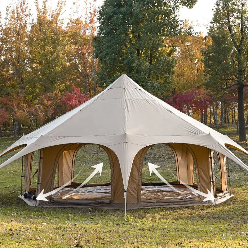 DDP Ready In Stock Customized Outdoor Luxury Glamping Bell Tents Dome Tepee for Family Camping