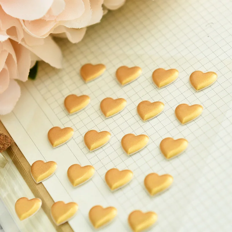 3d foam sticker custom gold stamping heart love puffy sticker foil sticker for scrapbook embellishments