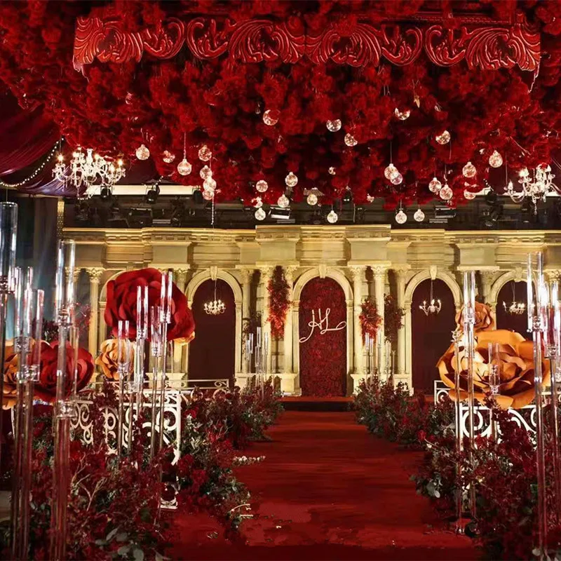 Современный хрустальный прозрачный канделябр с 8 ручками для свадьбы 128 см высокие свадебные центральные части Акриловые подсвечники для украшения стола