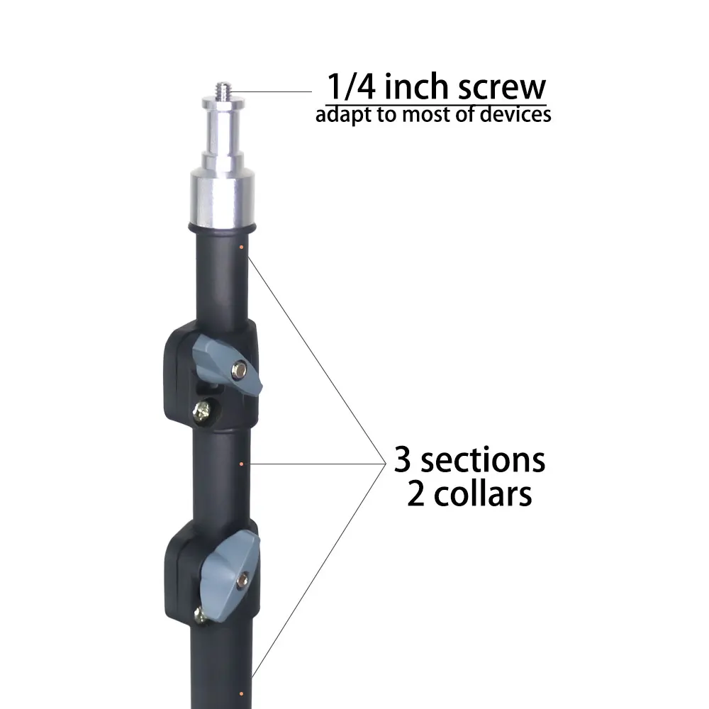 Portable high-quality 2.8m photography light bracket accepts private label accessories