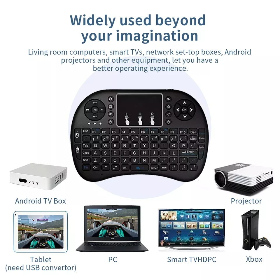 Mini Keyboard Backlit 2.4G Wireless i8 Pro Touchpad Handheld Keyboard For Android Smart TV Box