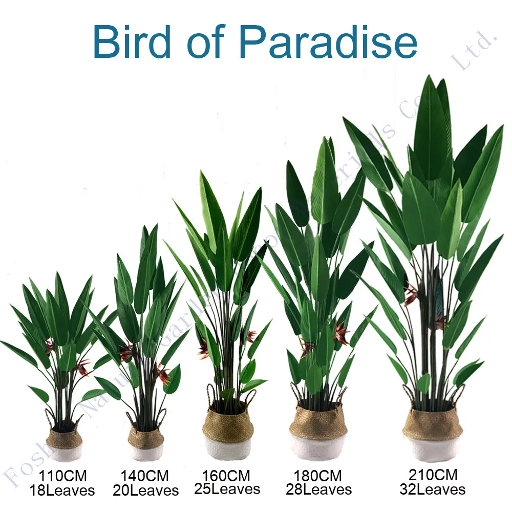 Indoor Home Decoration Fabric Tree with Flower Bird of Paradise Plant Artificial Skybird