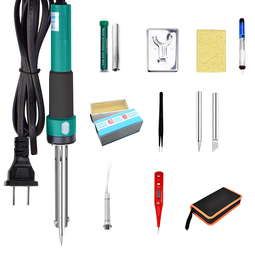 Electric soldering iron 11-piece 60W soldering iron set anti-oxidation tip storage bag soldering iron element