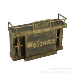 American industry retro old wrought iron cashier counter bar bar clothing store front desk Barbershop reception desk
