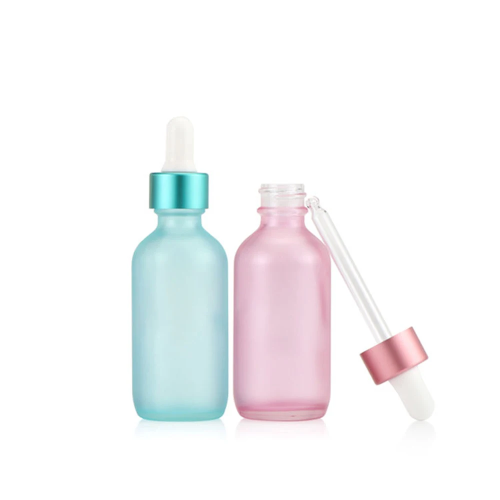 1ml 2ml 3ml 5ml Custom Printed Empty Mini Glass Sampler Bottle With Pipette Gold Ring Cosmetics Packaging Glass Dropper Bottle