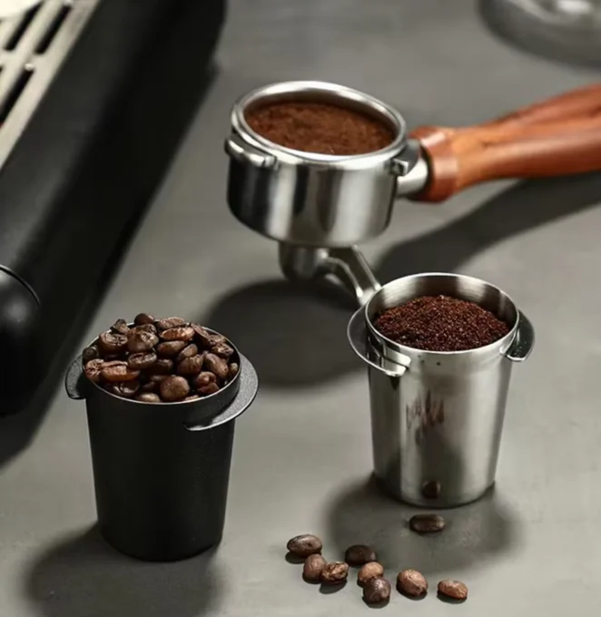Barista Tools Coffee Dosing Cup Suitable for 51mm Portafilter Black Silver Coffee Powder Cup