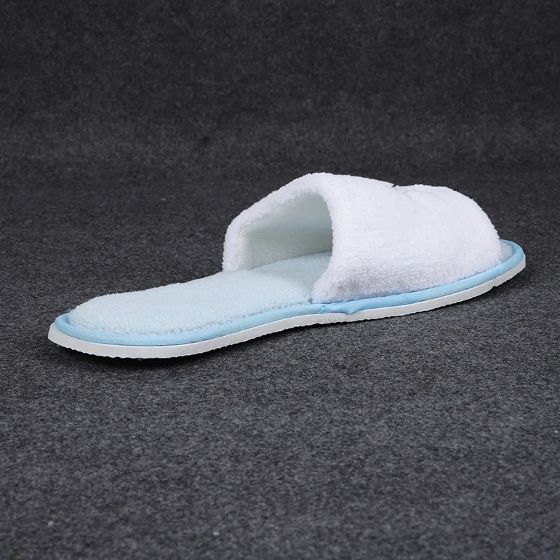 Factory  Price Custom Embroidery Pattern Terry Cloth Women Flower Disposable Hotel Slippers