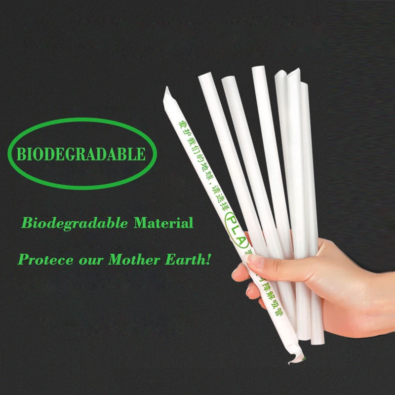 Eco friendly size pla corn straws plastic biodegradable for drink