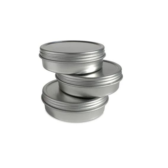2 Oz Tins 60ml Metal Cosmetic Jar Stackable Shallow Round Tin Cans Aluminum box with slip cover