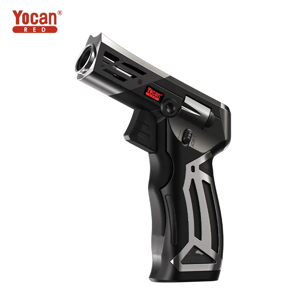 Yocan Red Diablo Torch Convertible Flame Color Heat Resistant Silicone Grip Butane Torch Lighter