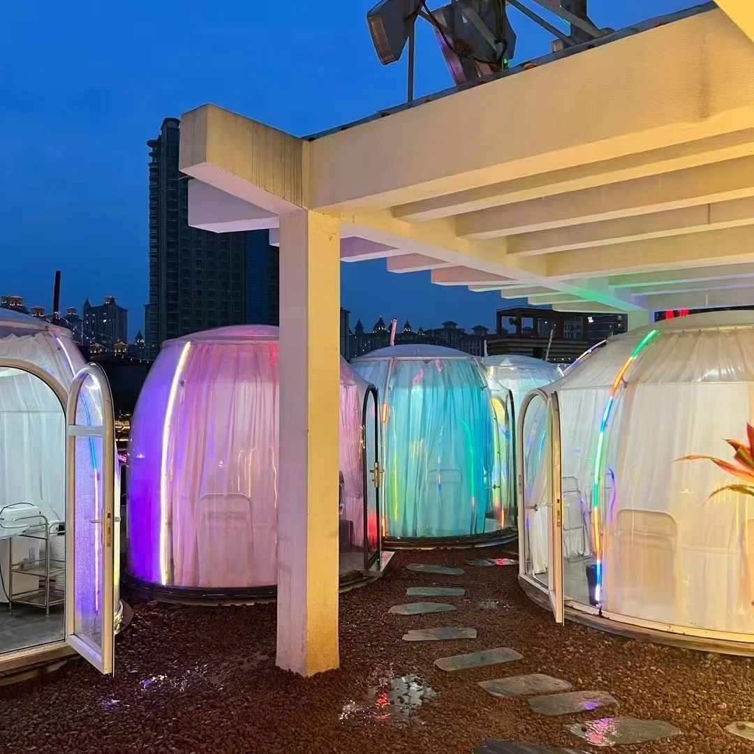 Transparent luxury outdoor bubble room Prefabricated star room outdoor polycarbonate sheet  with skylights