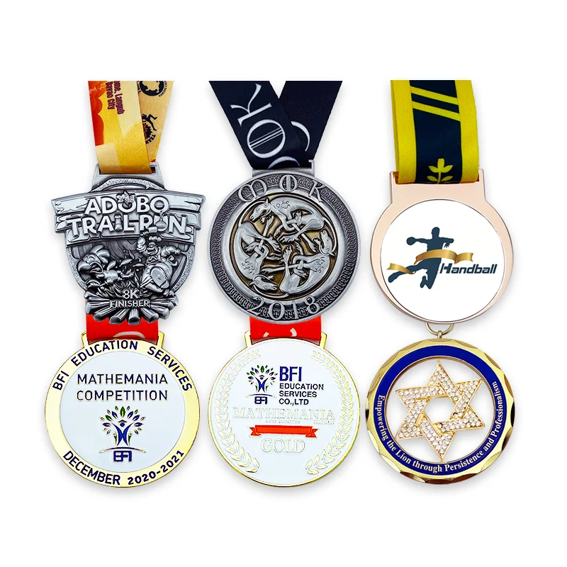 RENHUI Thermal Printer Stamping 2D Laserable Print Magnet Metal Crafts Custom Medals And Trophies Medals For Laser