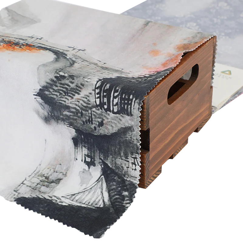 Hot Sale Low MOQ Chinese Style Organic Digital Printing 100% PROVISCOSE Fabric For women Dresses Garment