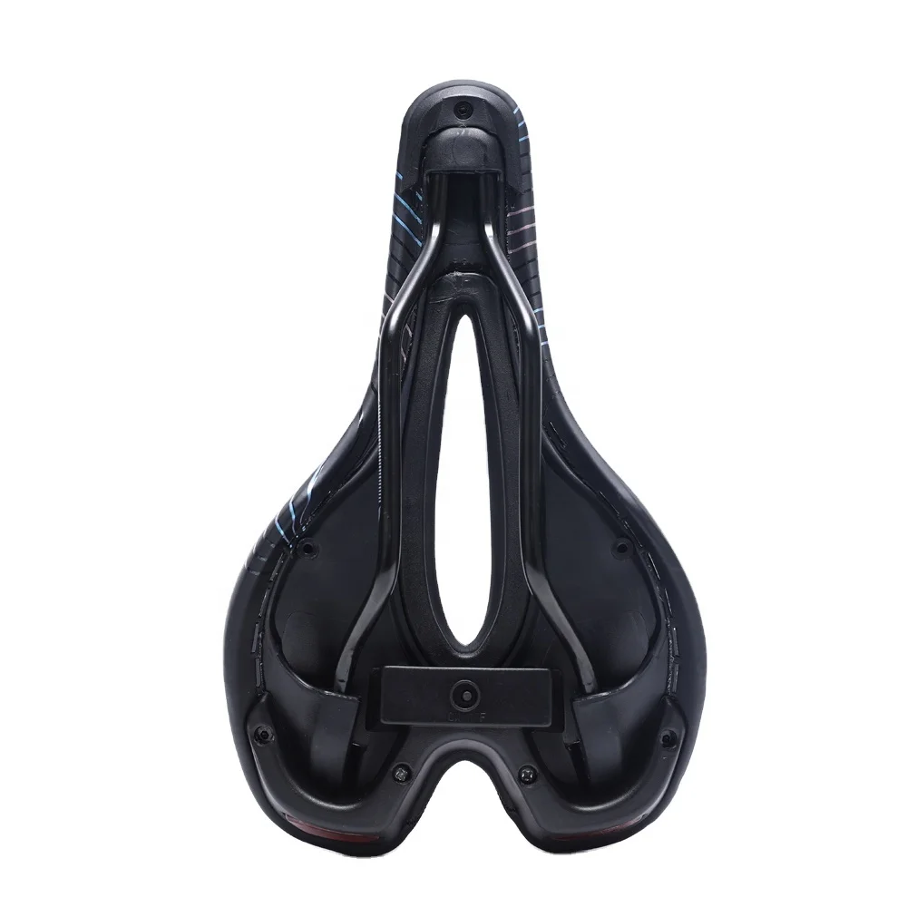 New Design MTB Road Bicycle Seat Hollow Breathable Bicycle Saddle with Rechargeable Warning Tail Light Bike Parts