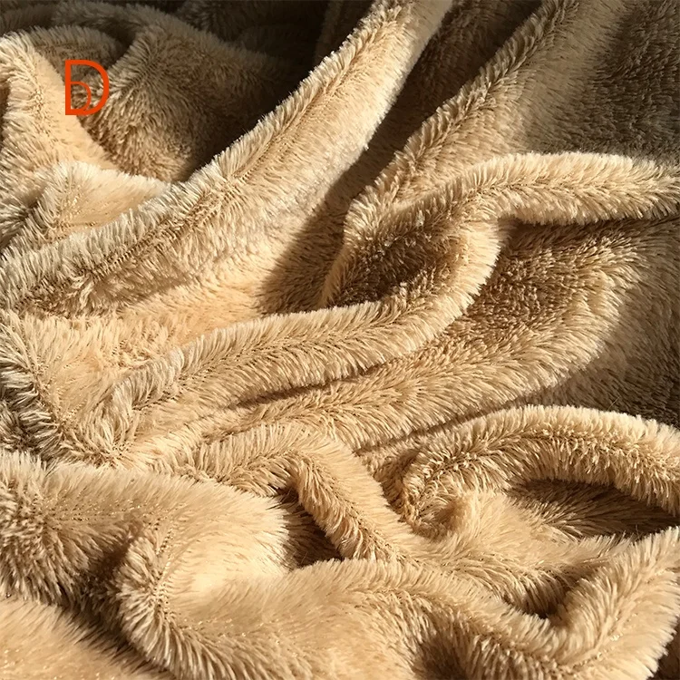 100% Polyester Brushed Knitted Artificial Fur PV Plush Fabric