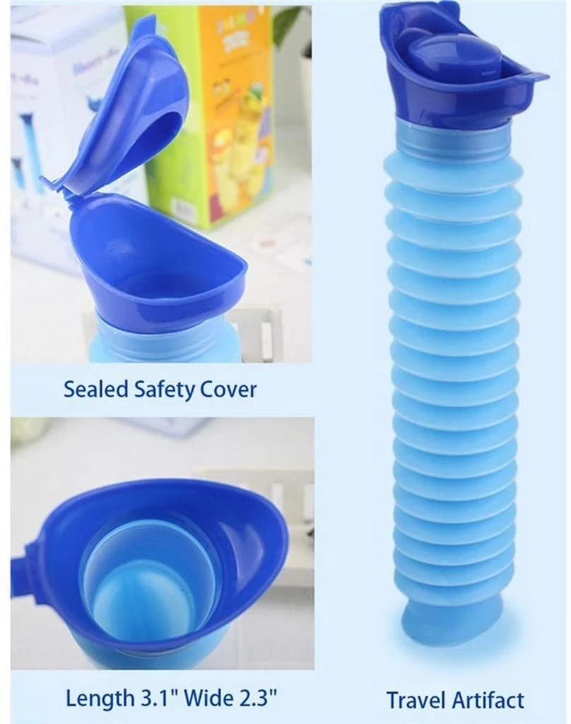 Emergency Portable Urinal Outdoor Camping Travel Car Toilet Pee Bottle 750ml Blue Urinals