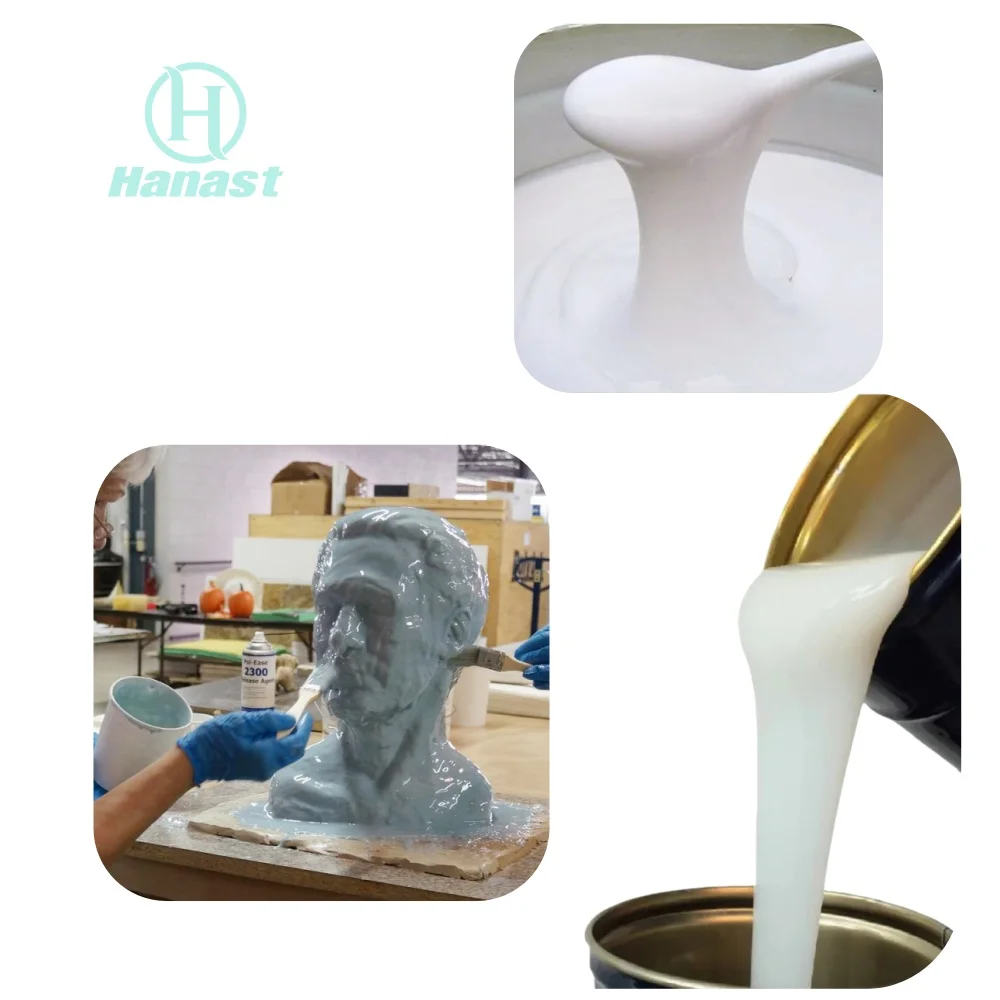 2024 Hot Sale Low Shrinkage Making Mold Candle Wall Tiles Concrete Artificial Stone Plaster Rtv-2 Liquid Mold Silicone Rubber